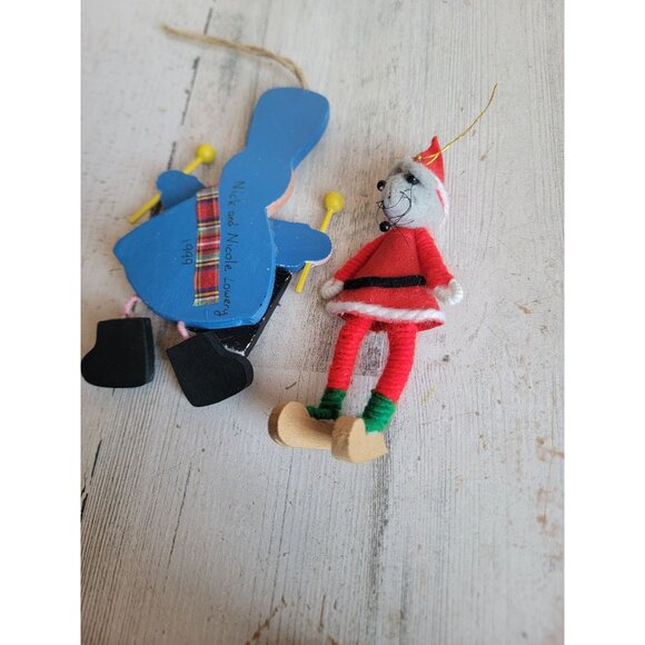Unique vintage mouse Santa Claus soldier ornament Xmas set - Picture 7 of 8